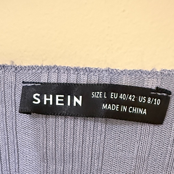 SHEIN Lavender Ribbed Long Sleeve Crop Top Size 8/10 - Picture 2 of 5